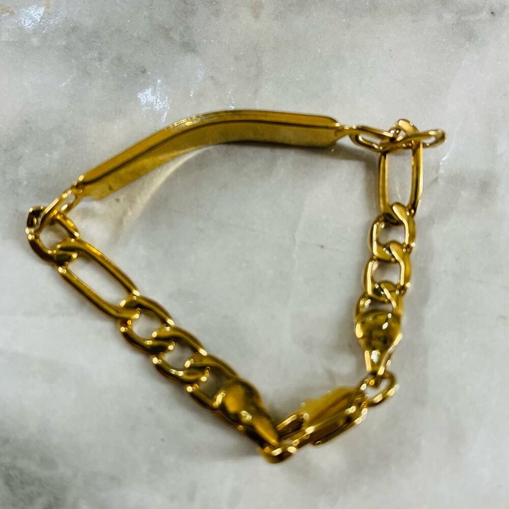 4in Baby Orol laminado 18k Gold Tone ID Chain Bracelet
